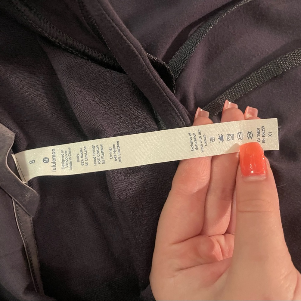 charcoal lululemon hoodie size 8
